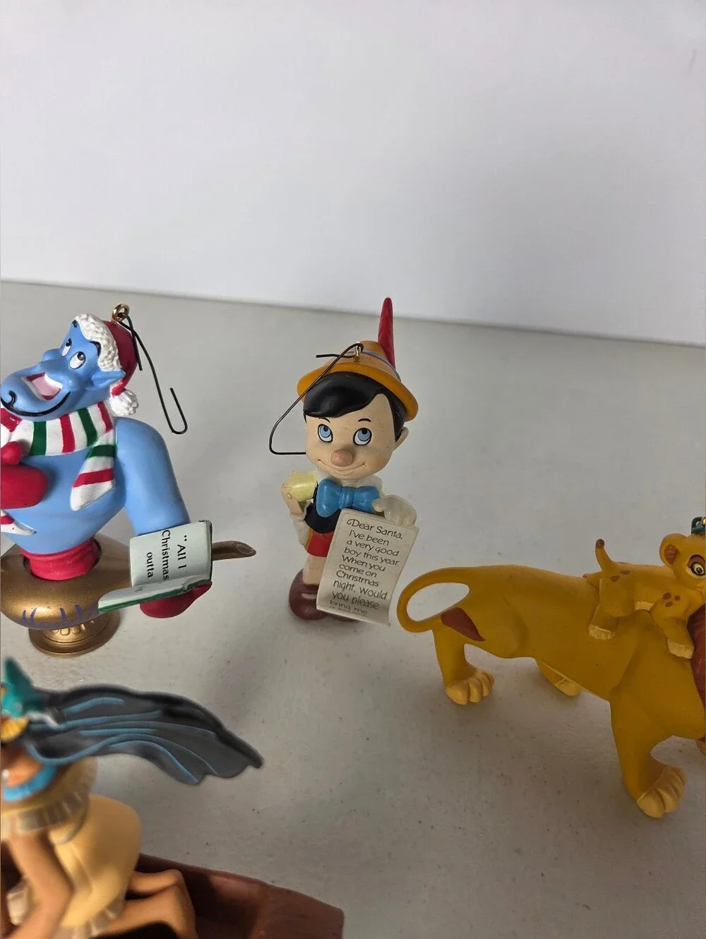 Lot of 5 Vintage Disney Ornaments Figurines Grolier Hallmark Beast Simba